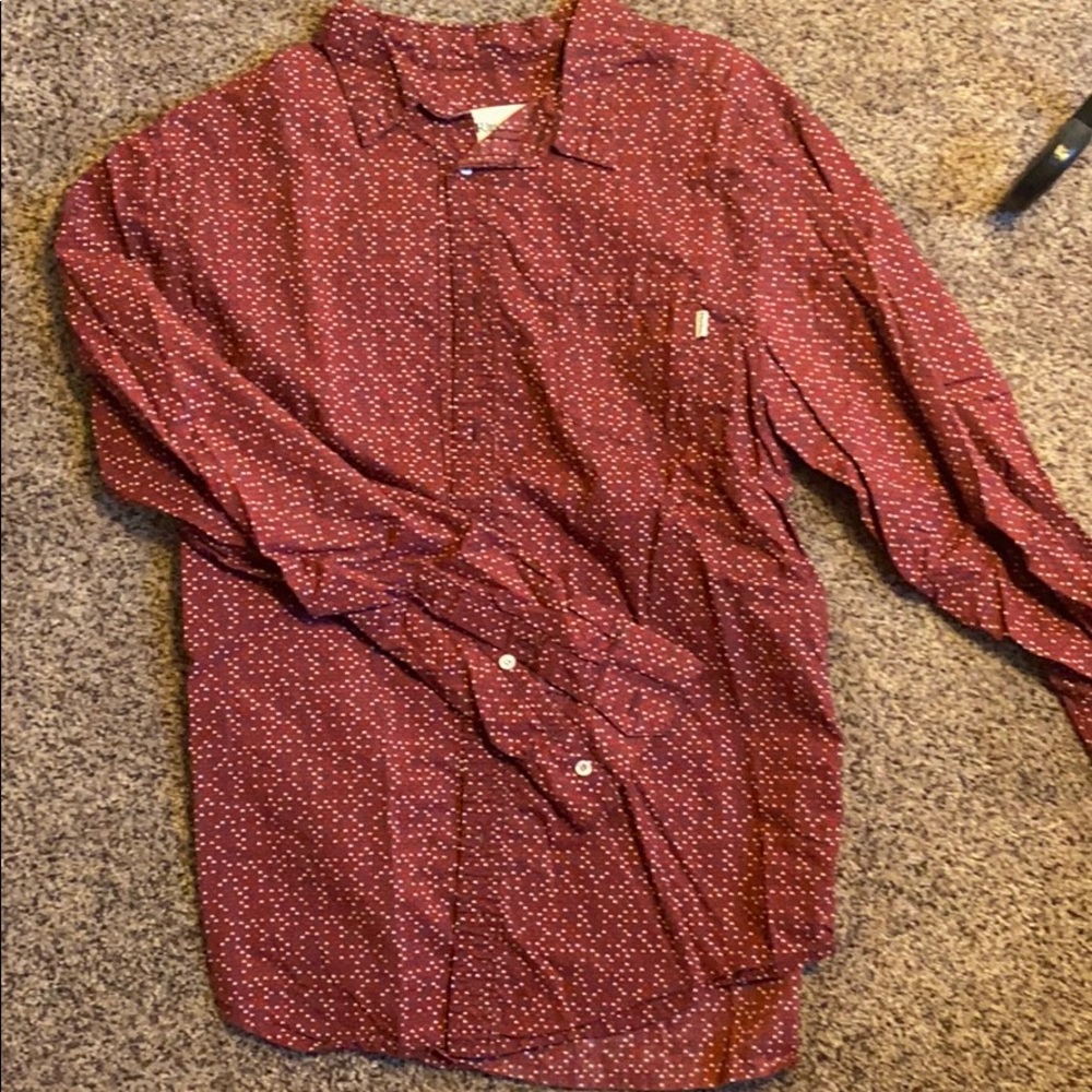 Rhythm patterned button down, size M
